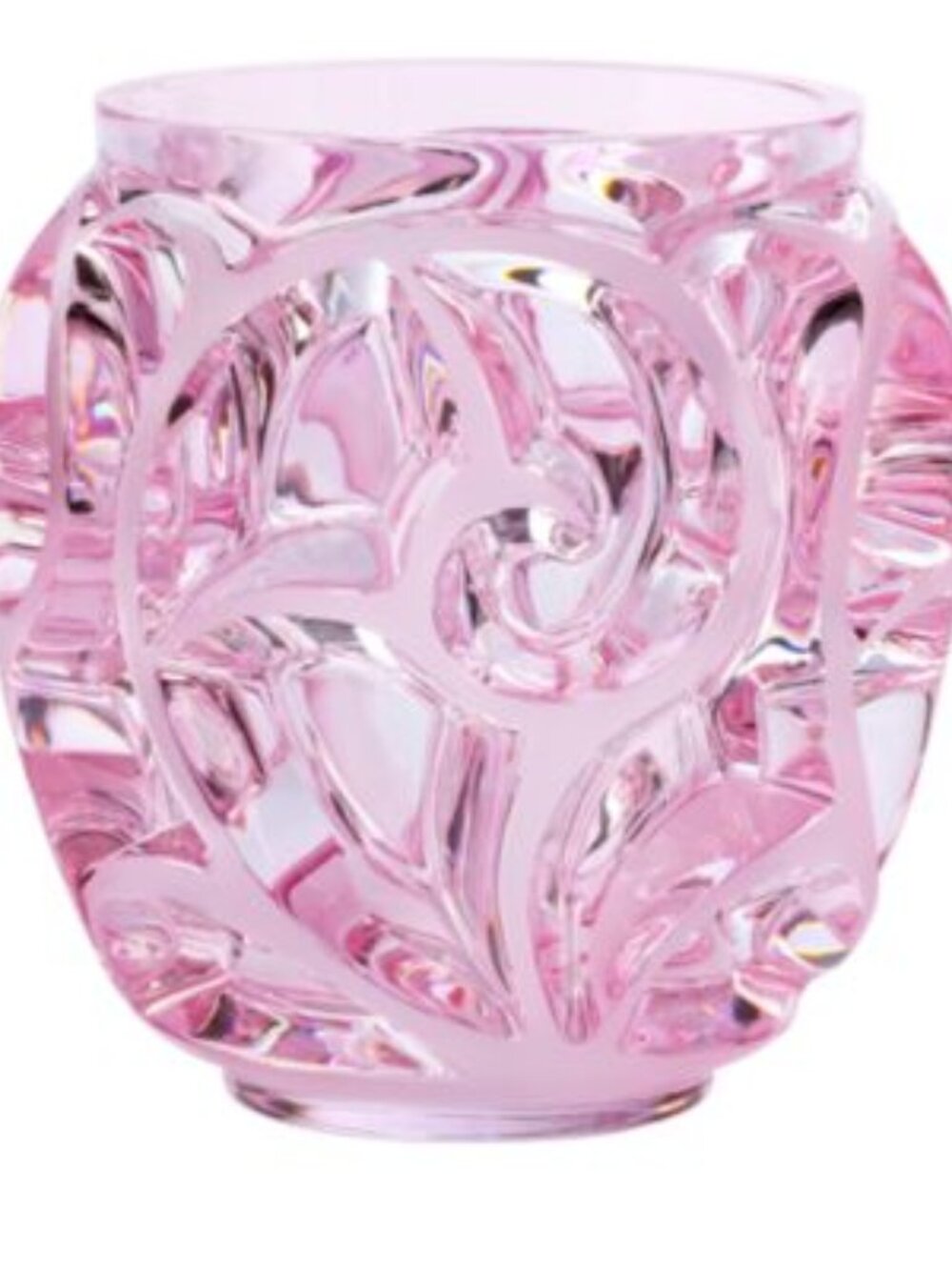 Lalique Tourbillons Pink Luster Vase  NEW